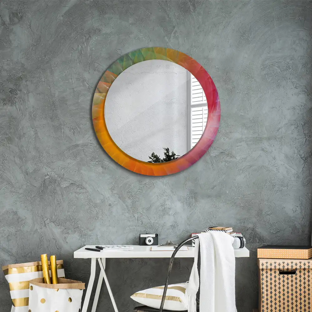 Miroir rond avec décoration palette de couleurs
