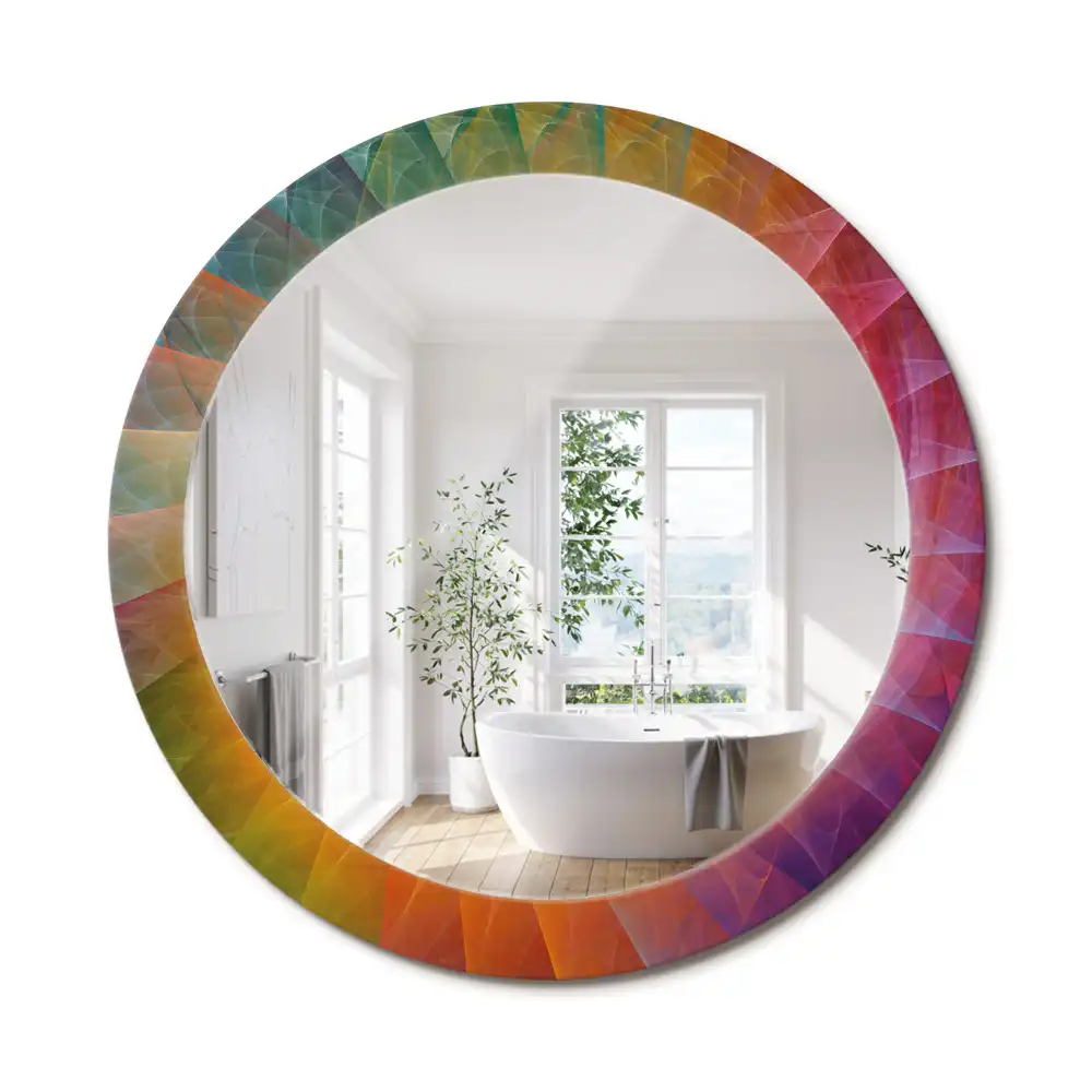 Miroir rond avec décoration palette de couleurs