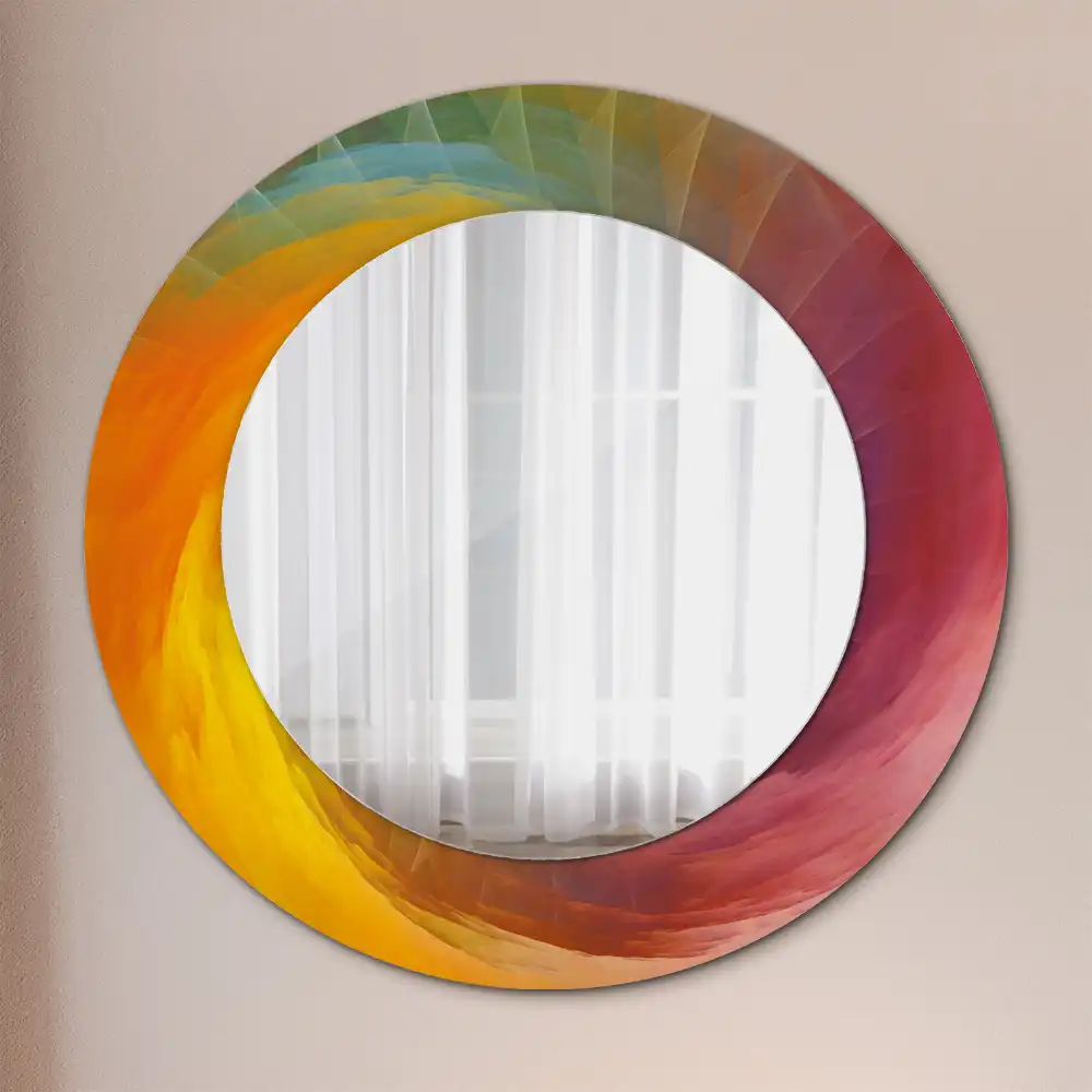 Miroir rond avec décoration palette de couleurs