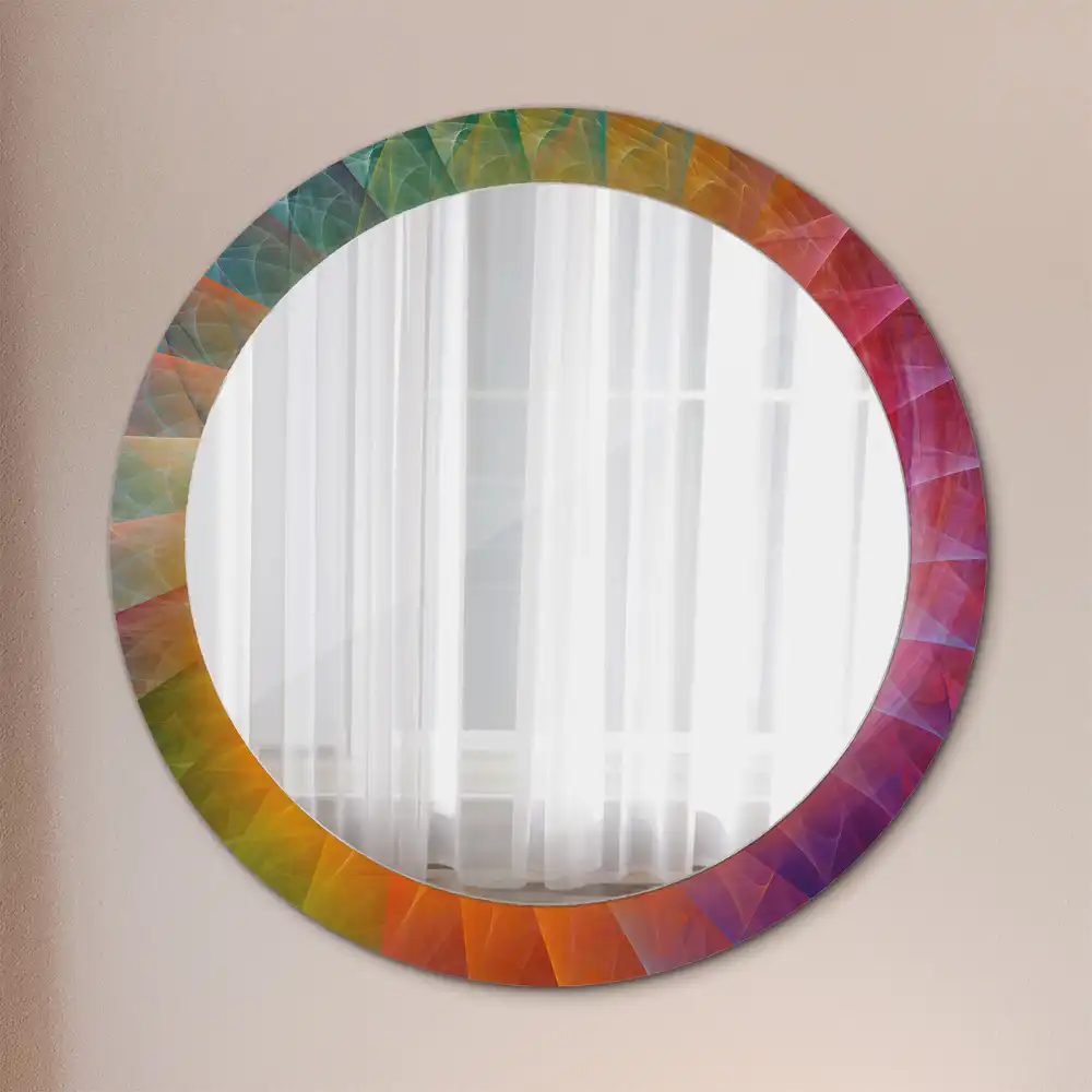 Miroir rond avec décoration palette de couleurs