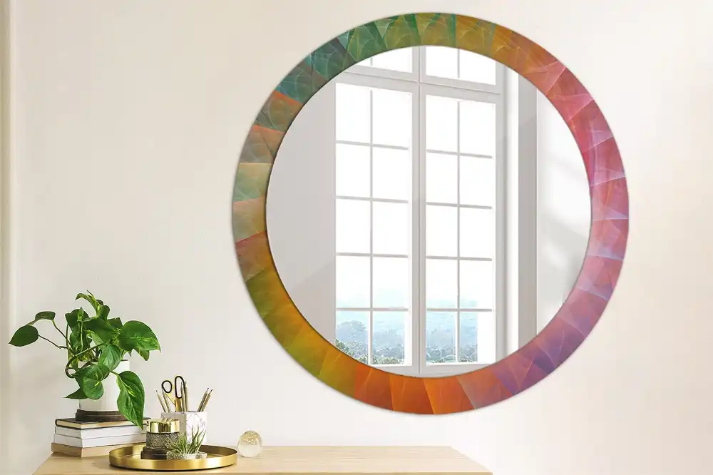 Miroir rond avec décoration palette de couleurs