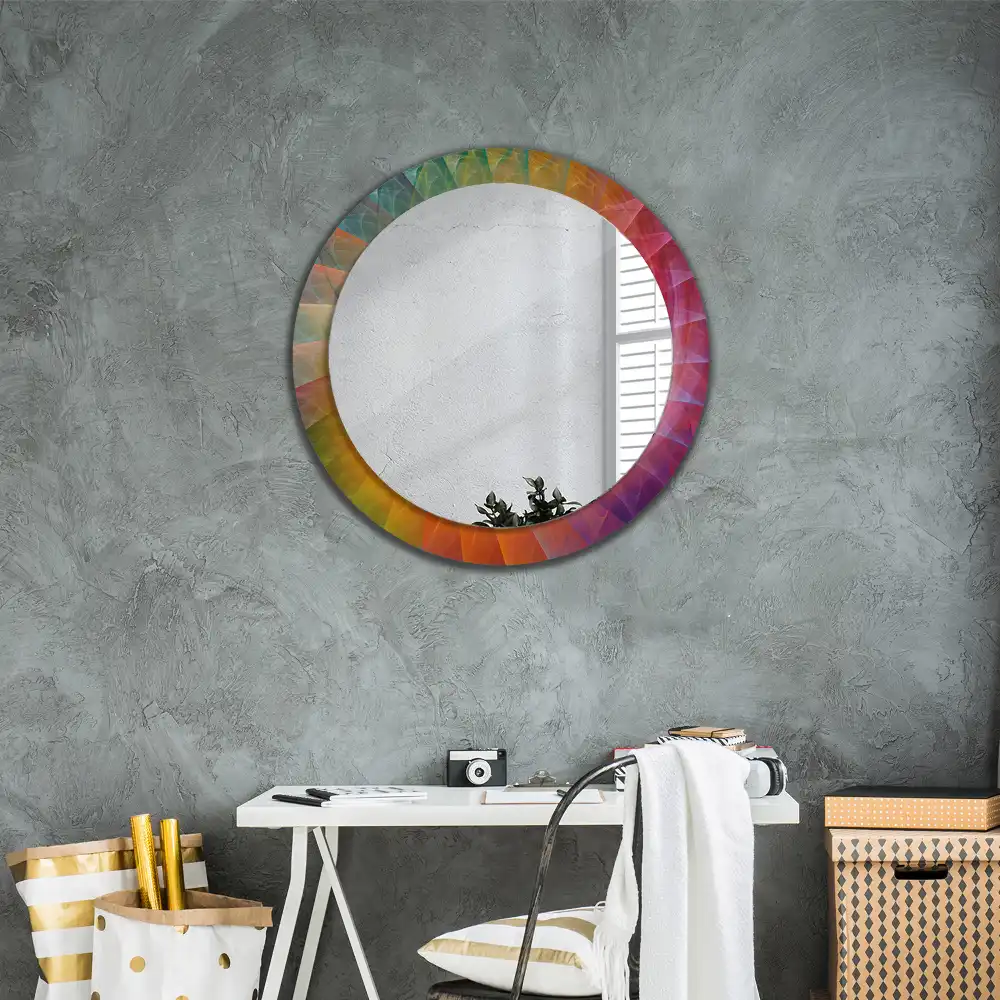 Miroir rond avec décoration palette de couleurs