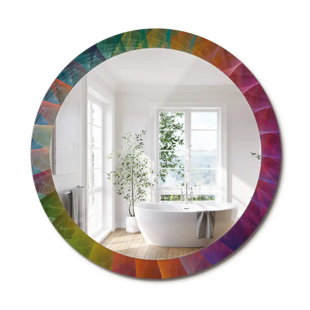 Miroir rond avec décoration palette de couleurs