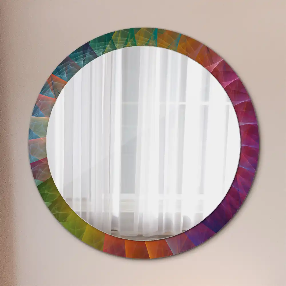 Miroir rond avec décoration palette de couleurs