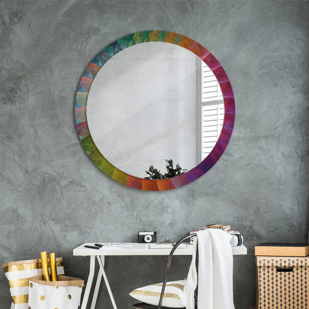 Miroir rond avec décoration palette de couleurs
