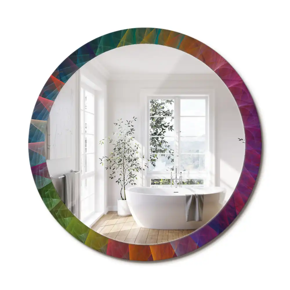 Miroir rond avec décoration palette de couleurs