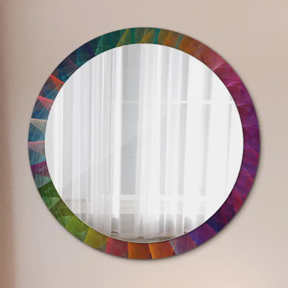 Miroir rond avec décoration palette de couleurs