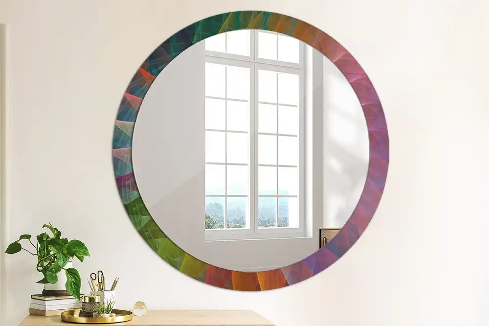 Miroir rond avec décoration palette de couleurs