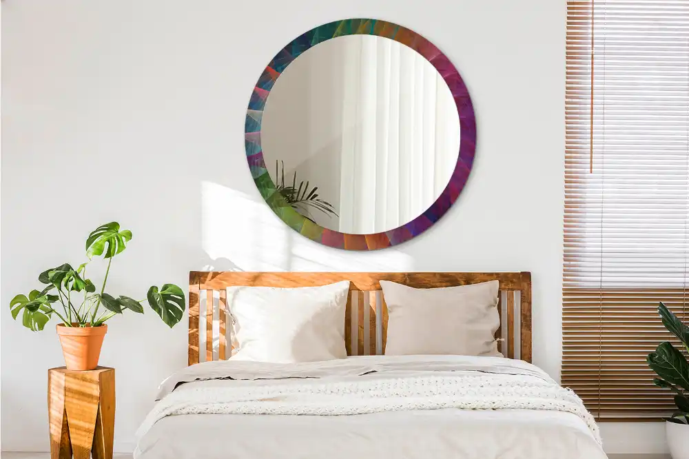 Miroir rond avec décoration palette de couleurs