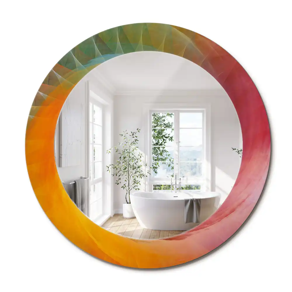 Miroir rond avec décoration palette de couleurs