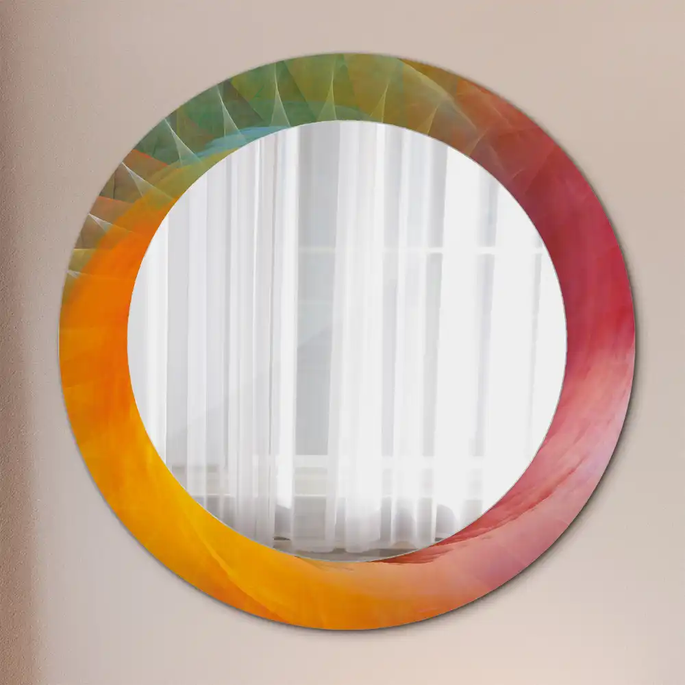 Miroir rond avec décoration palette de couleurs
