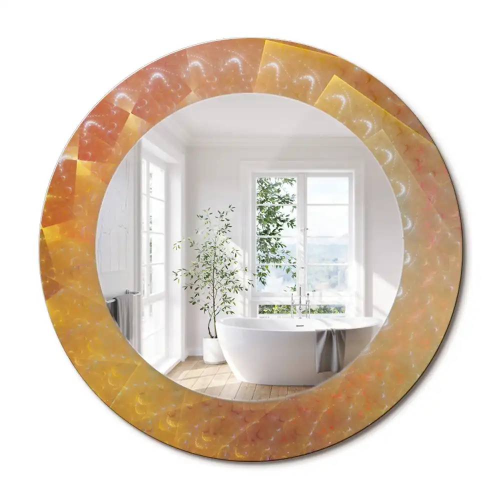 Miroir rond imprimé spirale abstraite