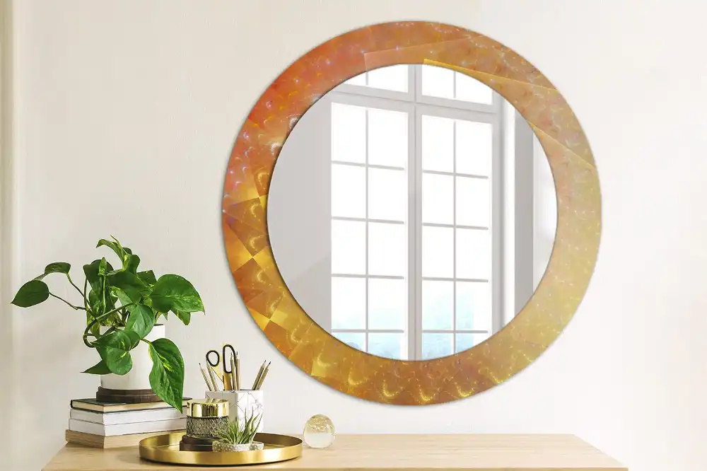 Miroir rond imprimé spirale abstraite