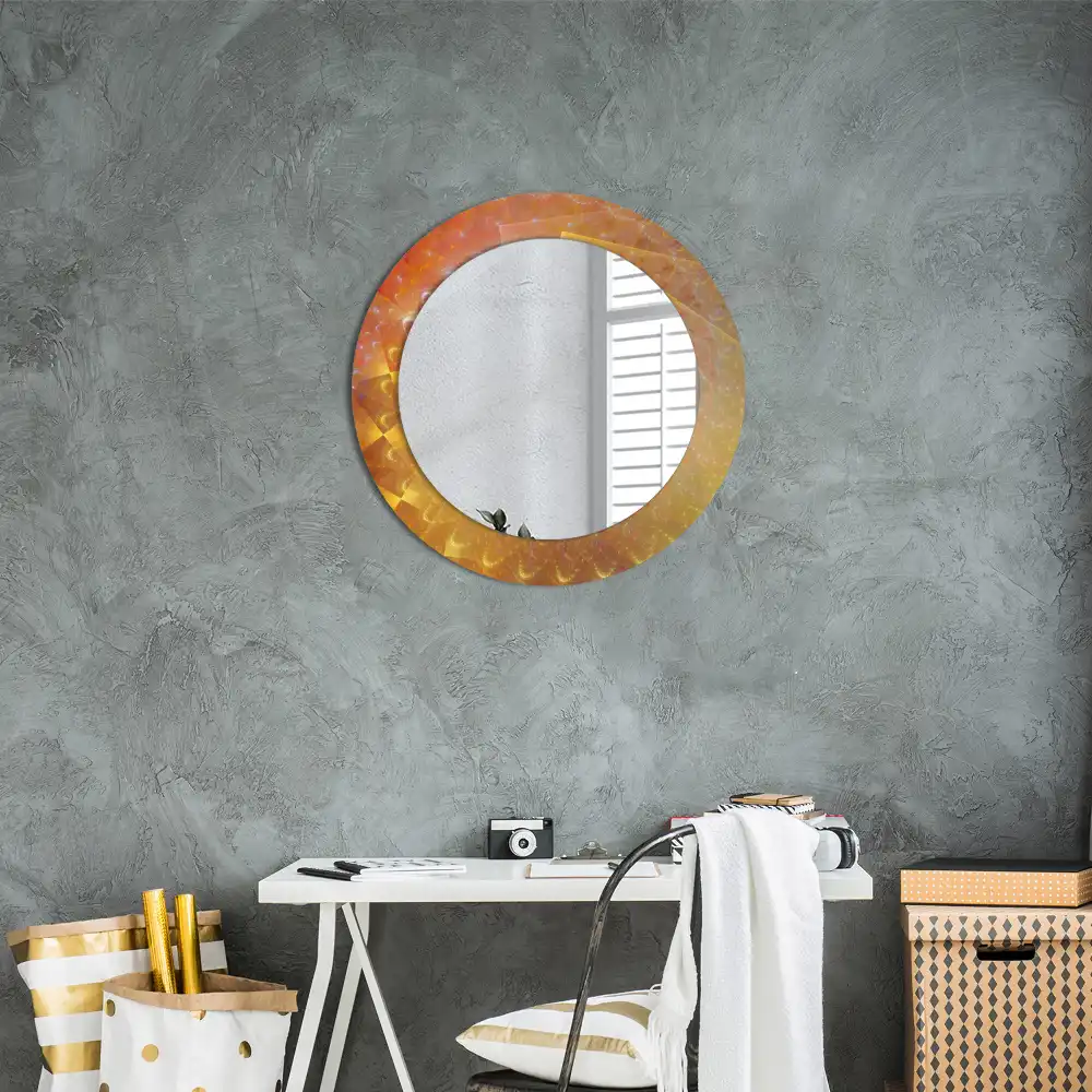 Miroir rond imprimé spirale abstraite
