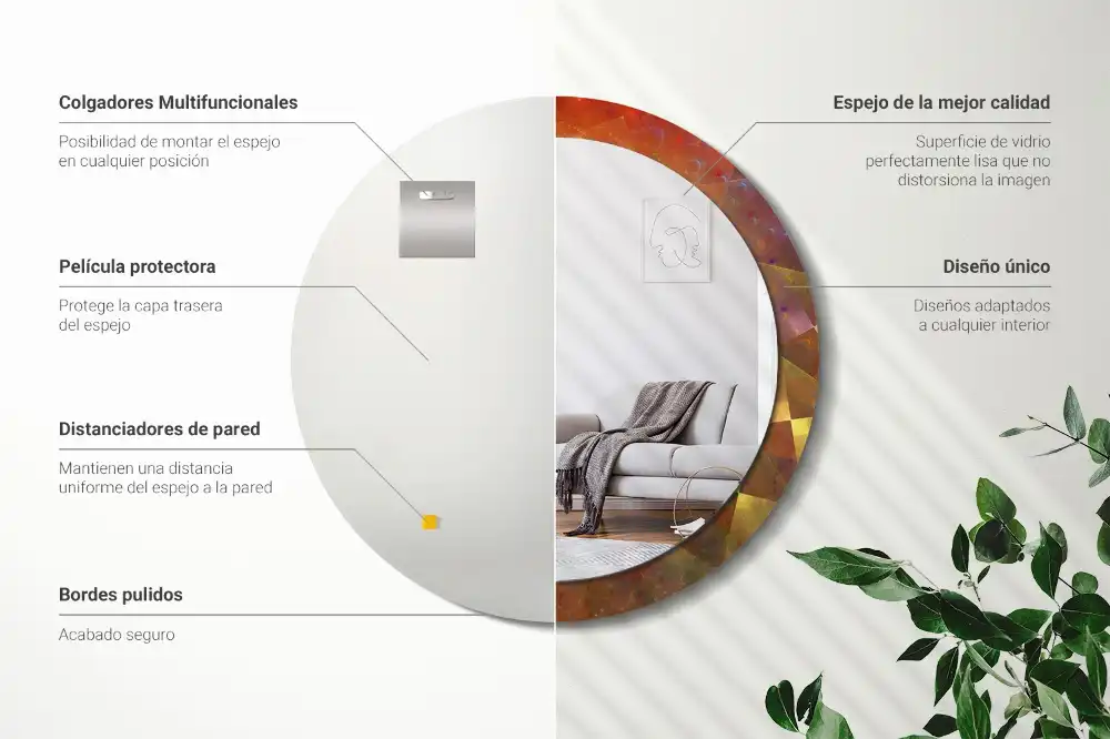 Miroir rond imprimé spirale abstraite