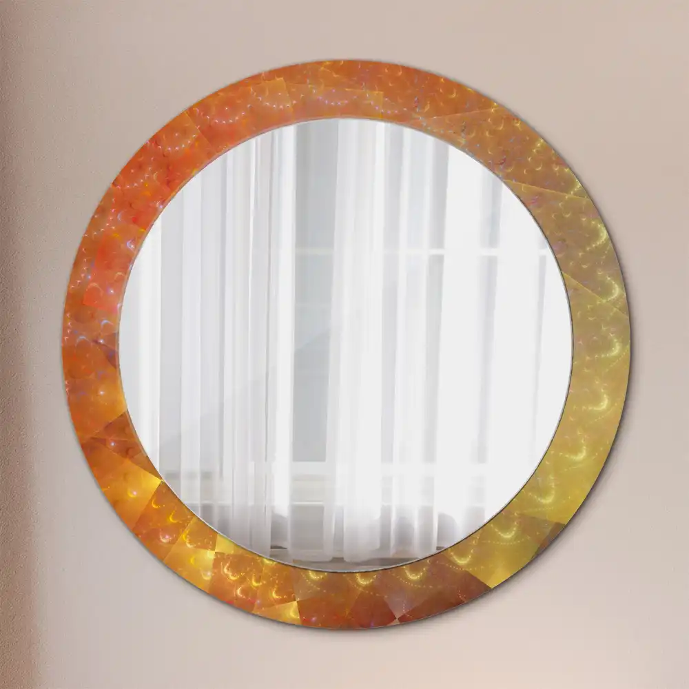 Miroir rond imprimé spirale abstraite
