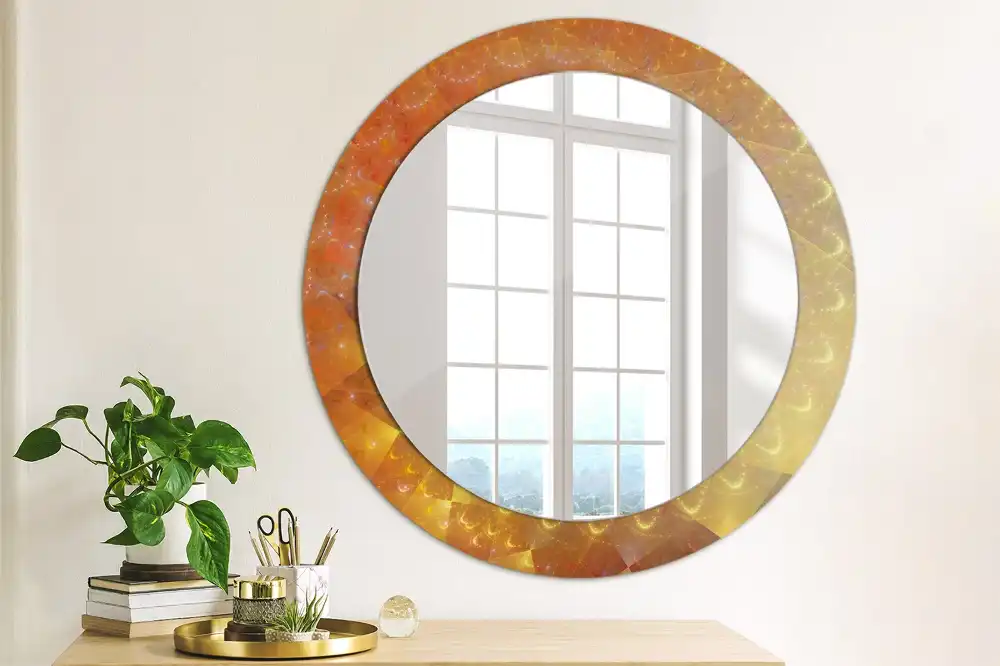 Miroir rond imprimé spirale abstraite