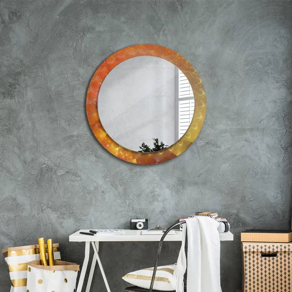 Miroir rond imprimé spirale abstraite