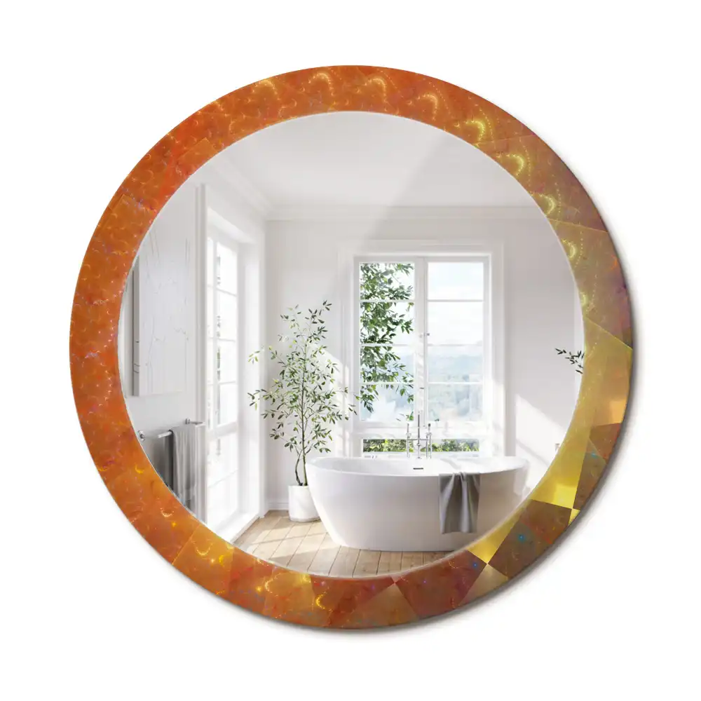 Miroir rond imprimé spirale abstraite