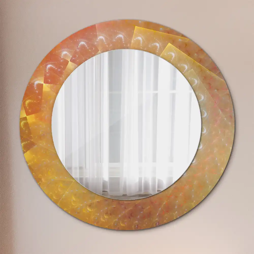 Miroir rond imprimé spirale abstraite