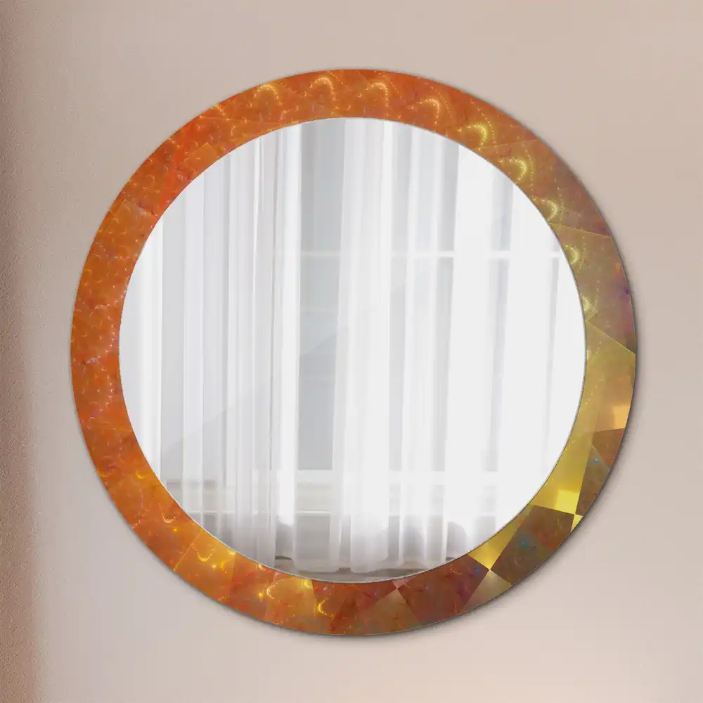 Miroir rond imprimé spirale abstraite
