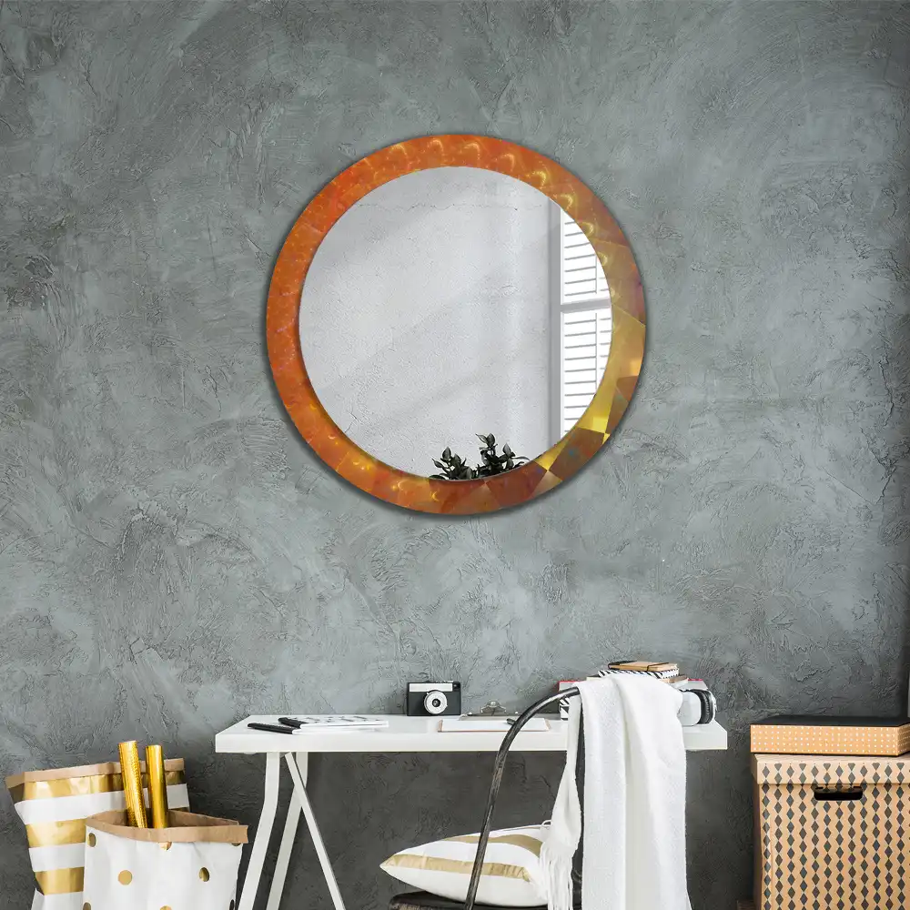 Miroir rond imprimé spirale abstraite