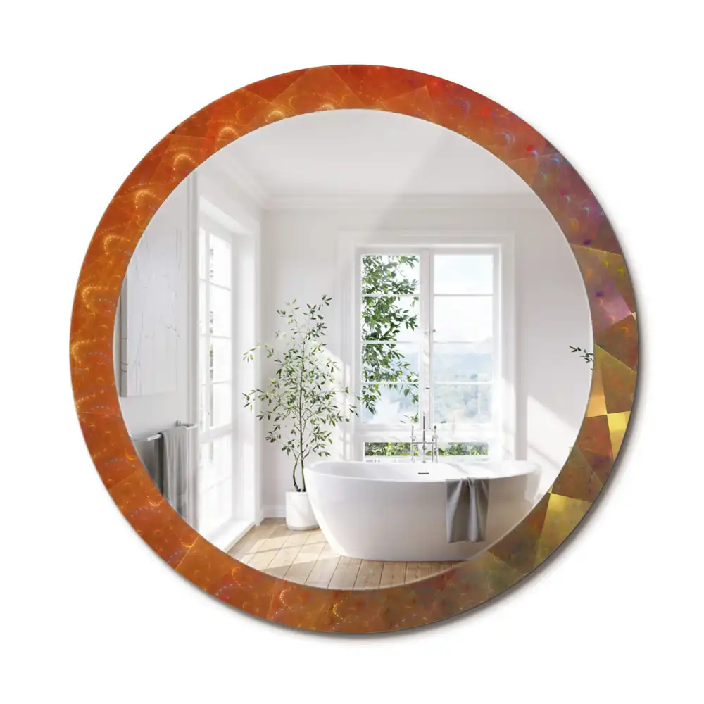 Miroir rond imprimé spirale abstraite