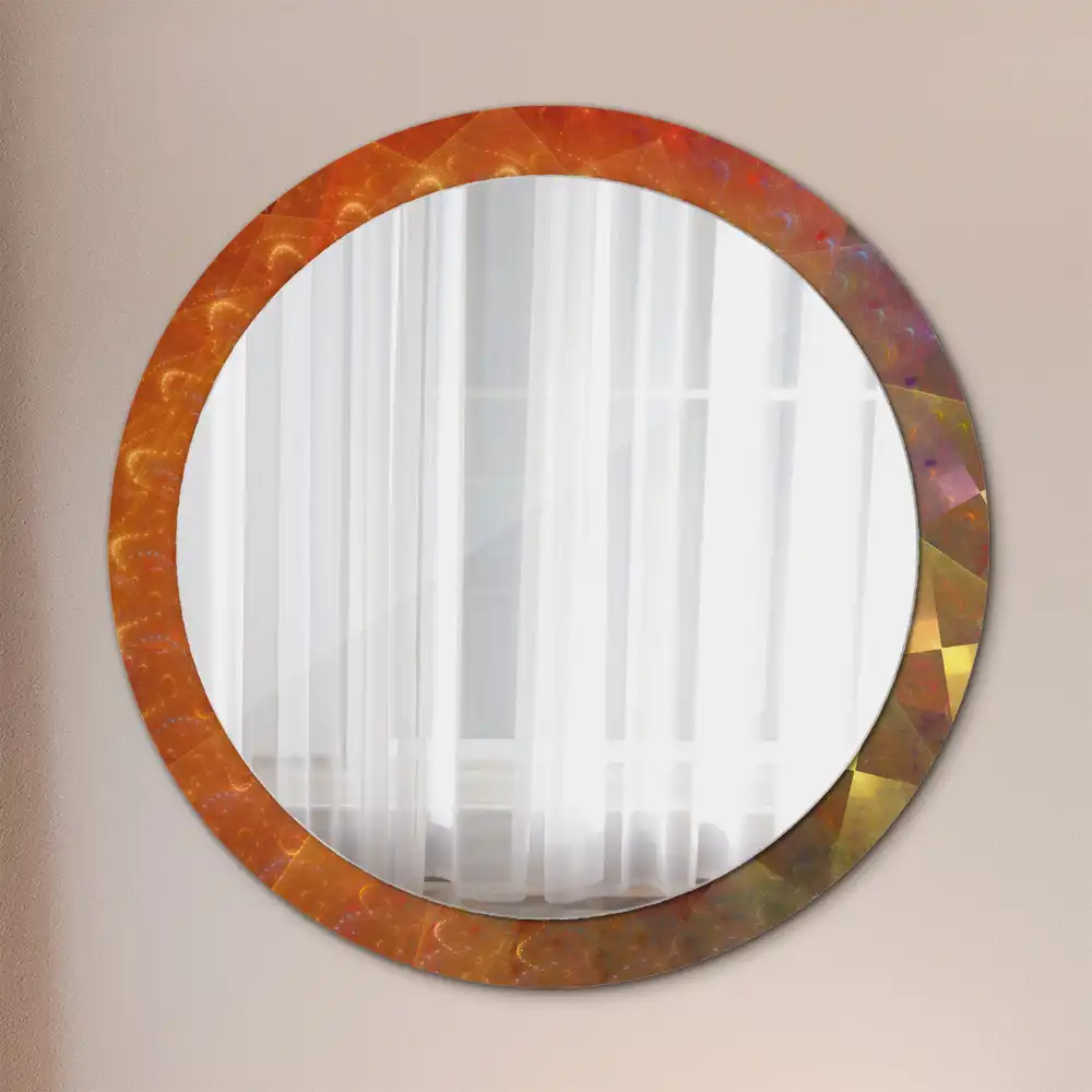Miroir rond imprimé spirale abstraite
