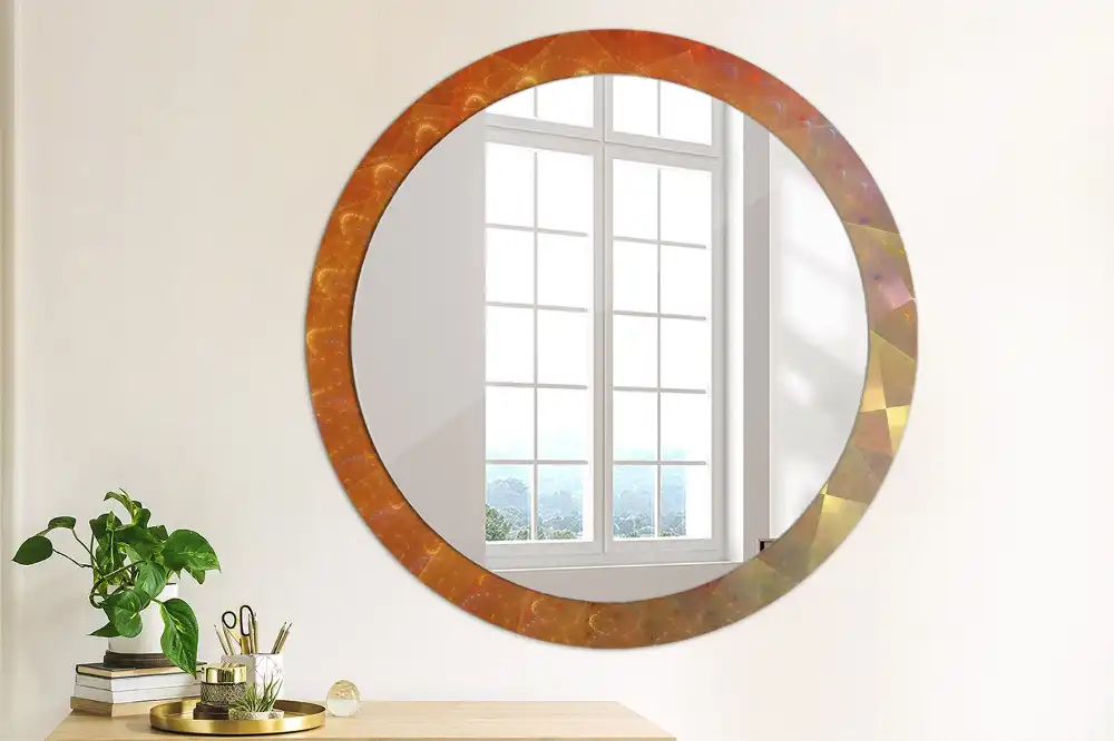 Miroir rond imprimé spirale abstraite