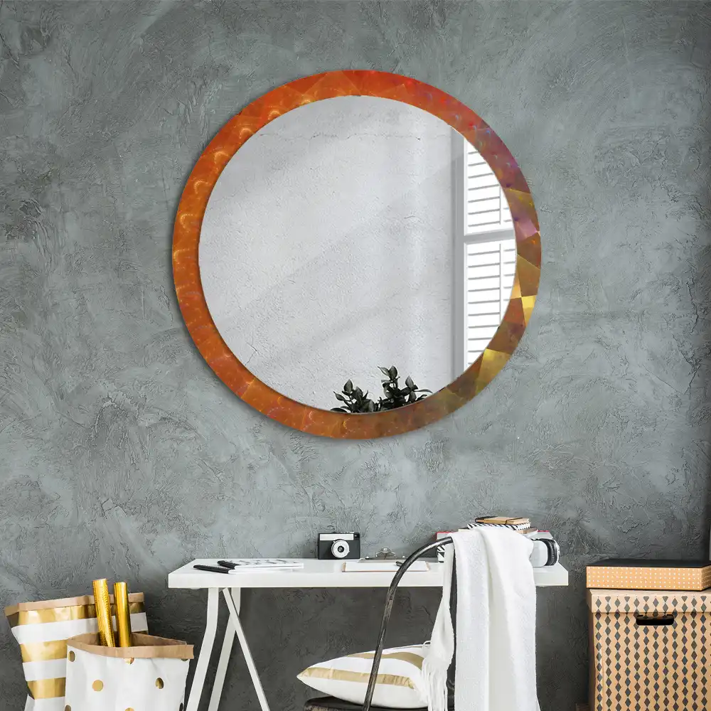 Miroir rond imprimé spirale abstraite