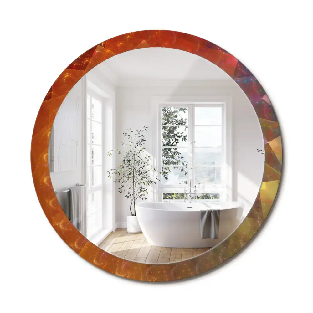 Miroir rond imprimé spirale abstraite