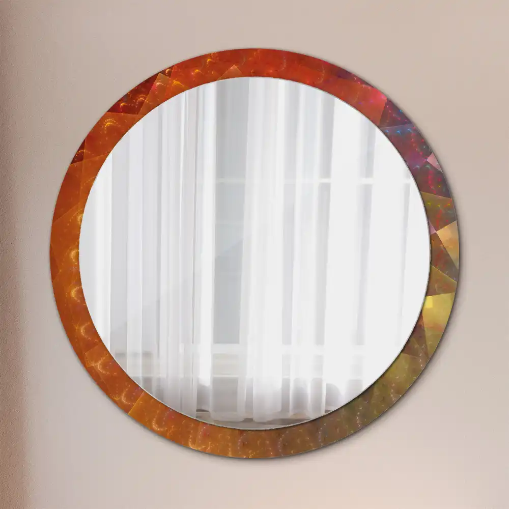 Miroir rond imprimé spirale abstraite
