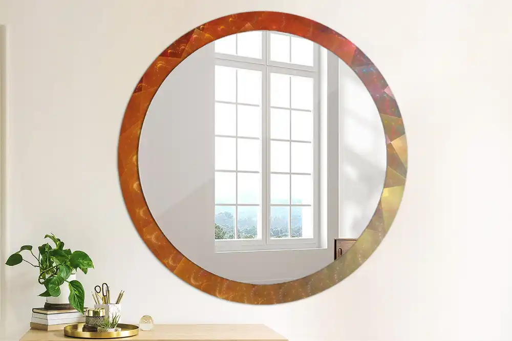 Miroir rond imprimé spirale abstraite