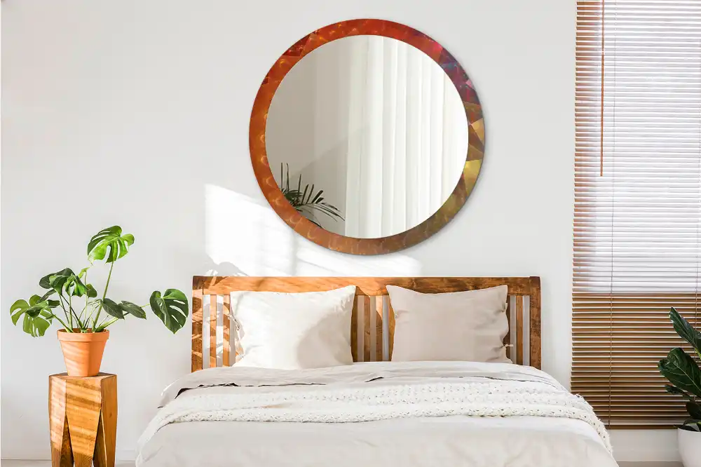 Miroir rond imprimé spirale abstraite