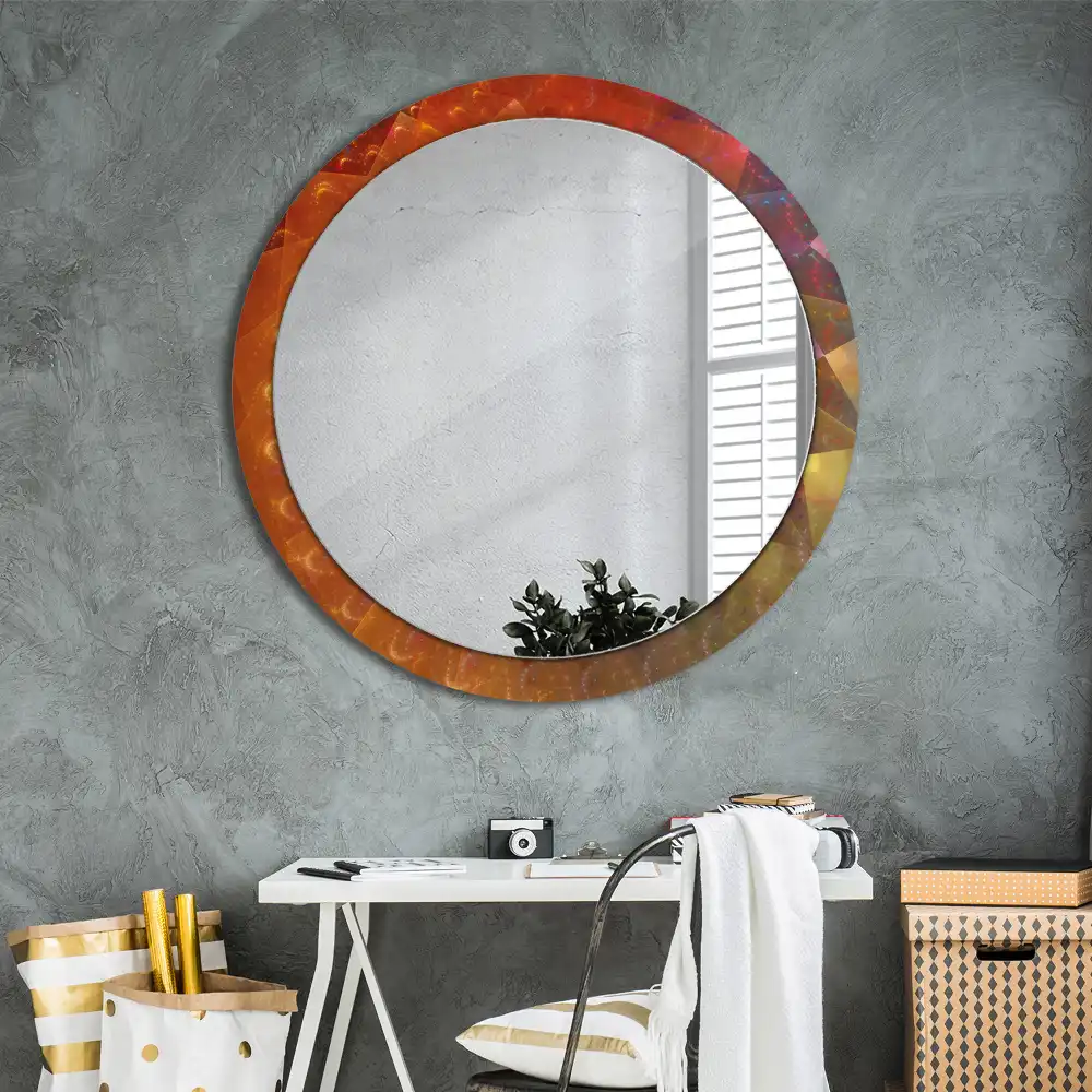 Miroir rond imprimé spirale abstraite