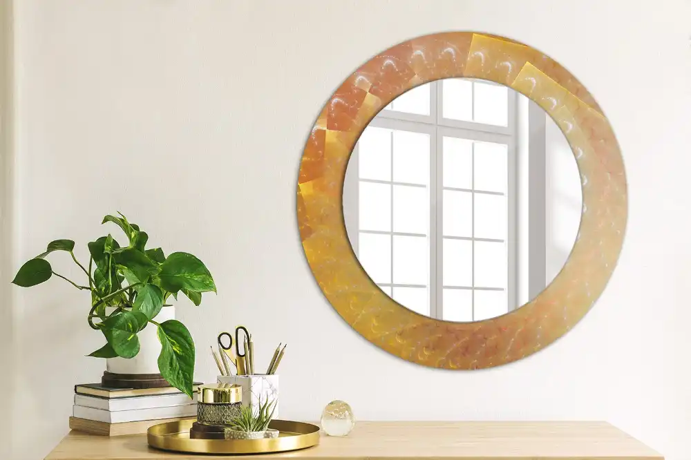 Miroir rond imprimé spirale abstraite