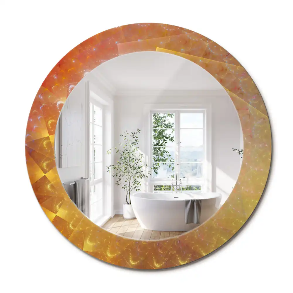 Miroir rond imprimé spirale abstraite
