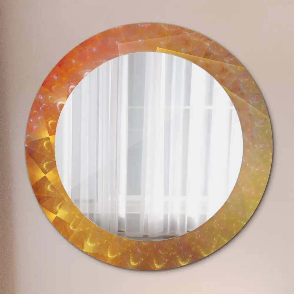 Miroir rond imprimé spirale abstraite