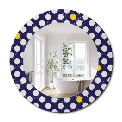Miroir rond imprimé pois style rétro