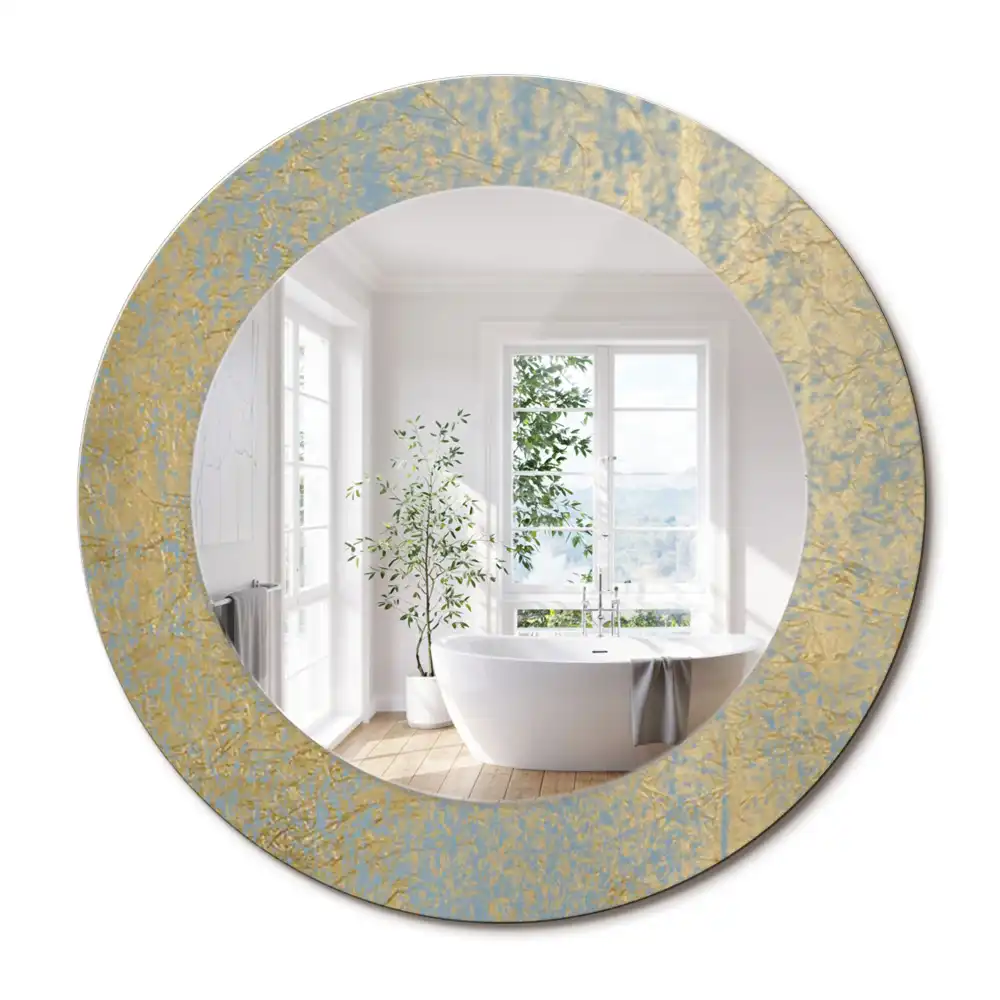 Miroir rond imprimé motif style loft