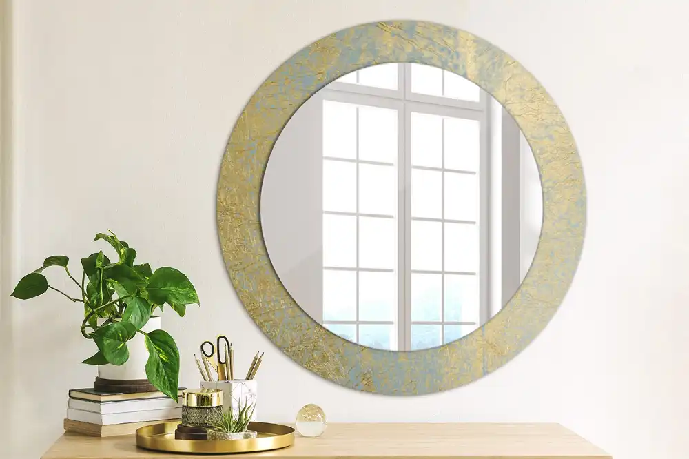 Miroir rond imprimé motif style loft