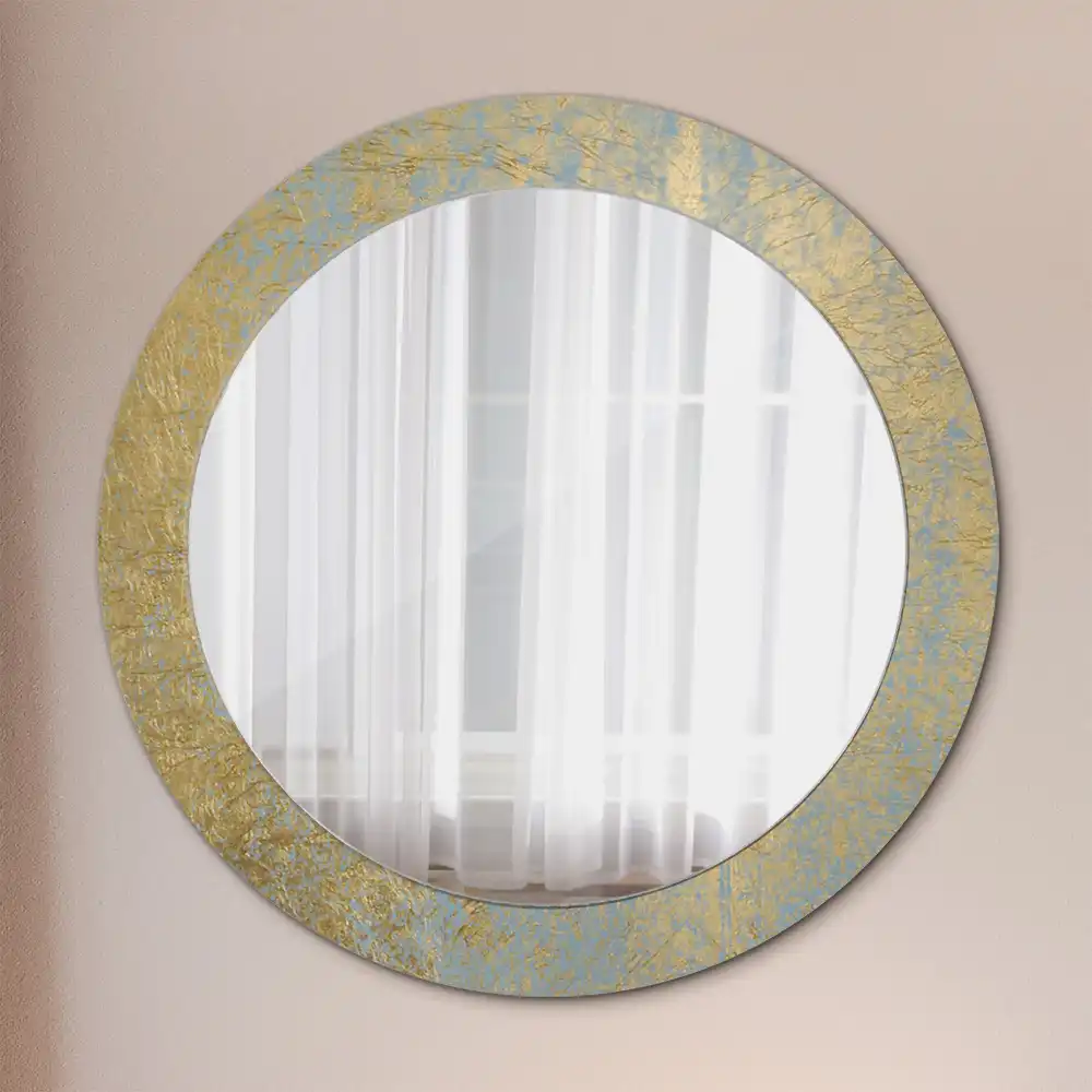 Miroir rond imprimé motif style loft
