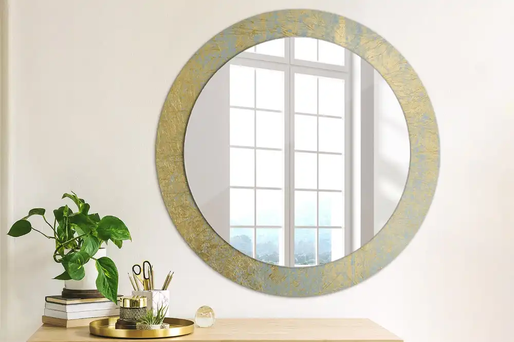Miroir rond imprimé motif style loft
