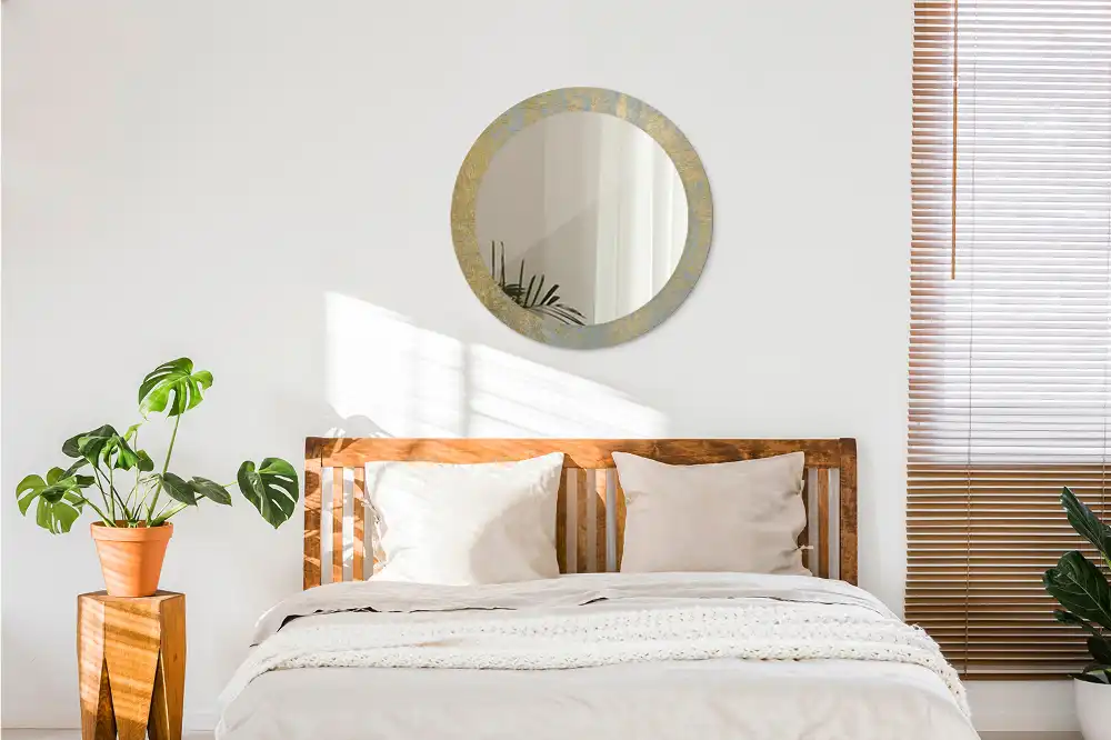 Miroir rond imprimé motif style loft