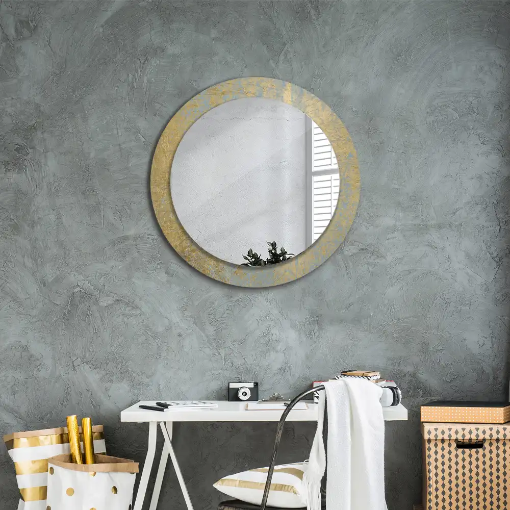 Miroir rond imprimé motif style loft