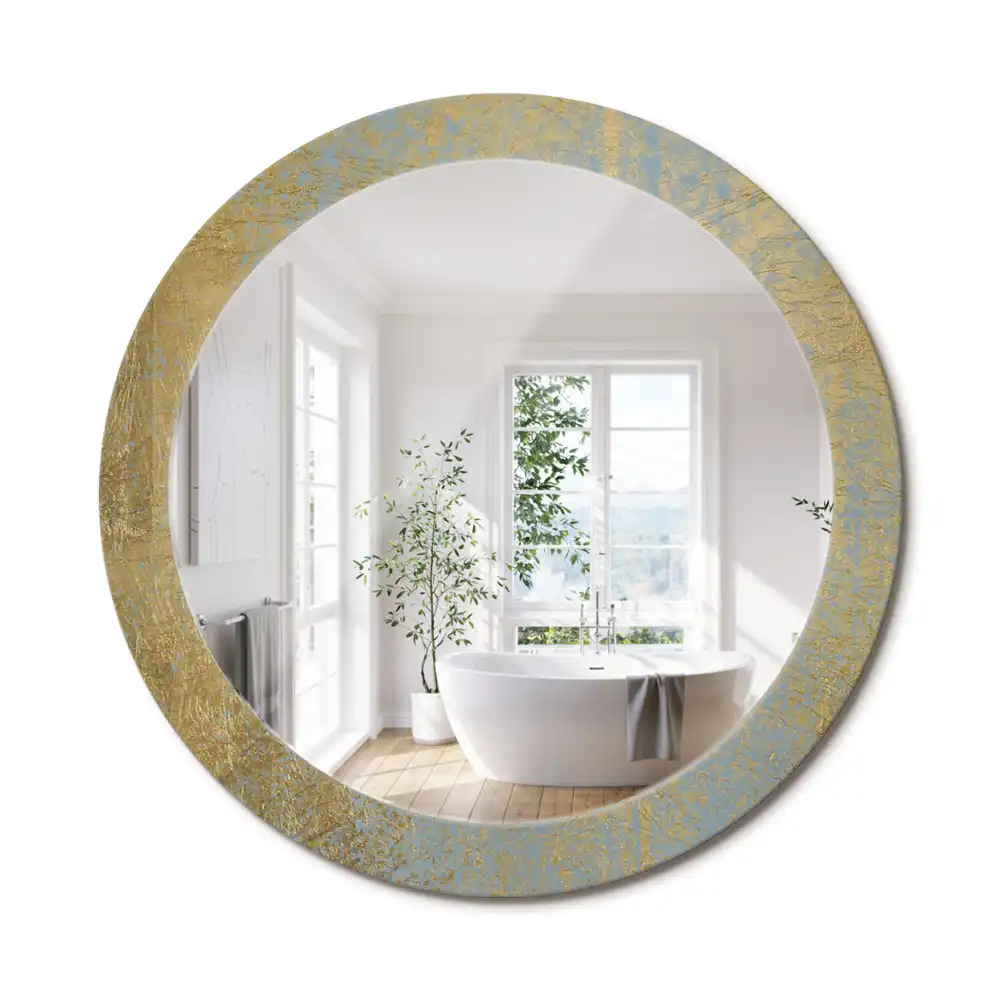 Miroir rond imprimé motif style loft
