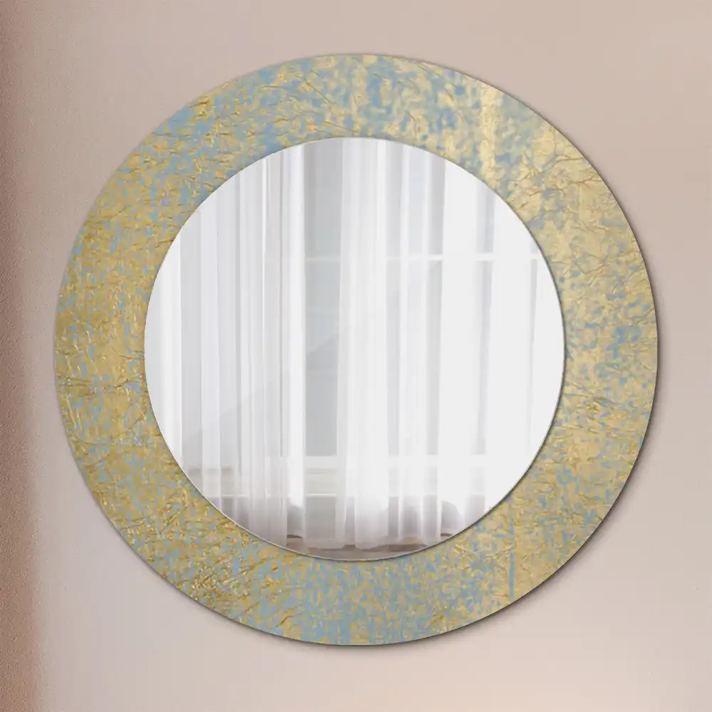 Miroir rond imprimé motif style loft