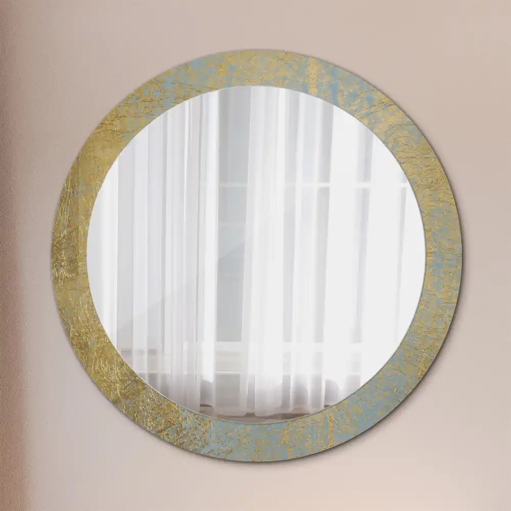 Miroir rond imprimé motif style loft