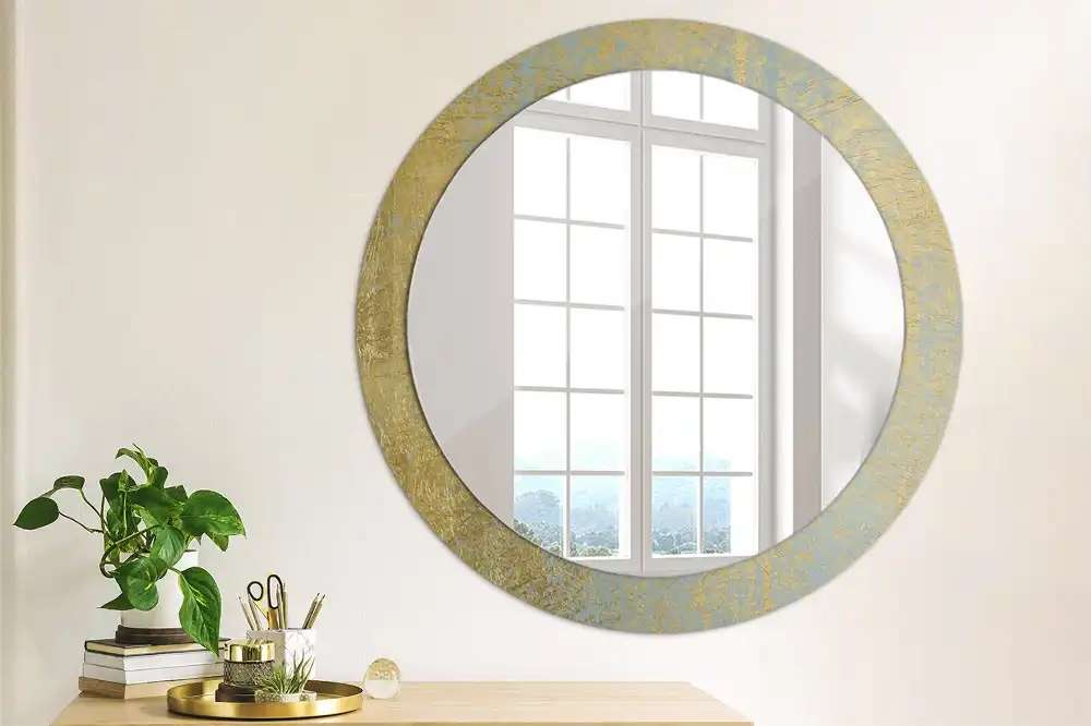 Miroir rond imprimé motif style loft