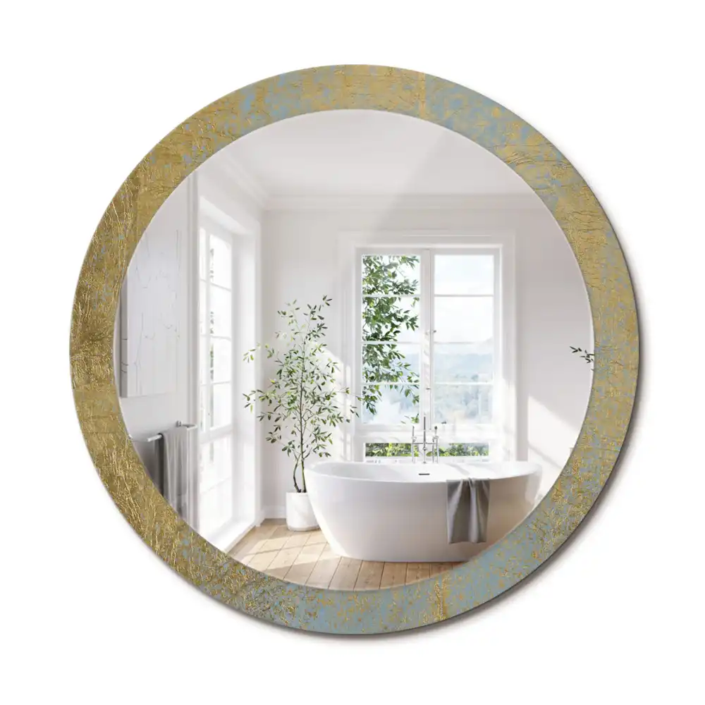 Miroir rond imprimé motif style loft
